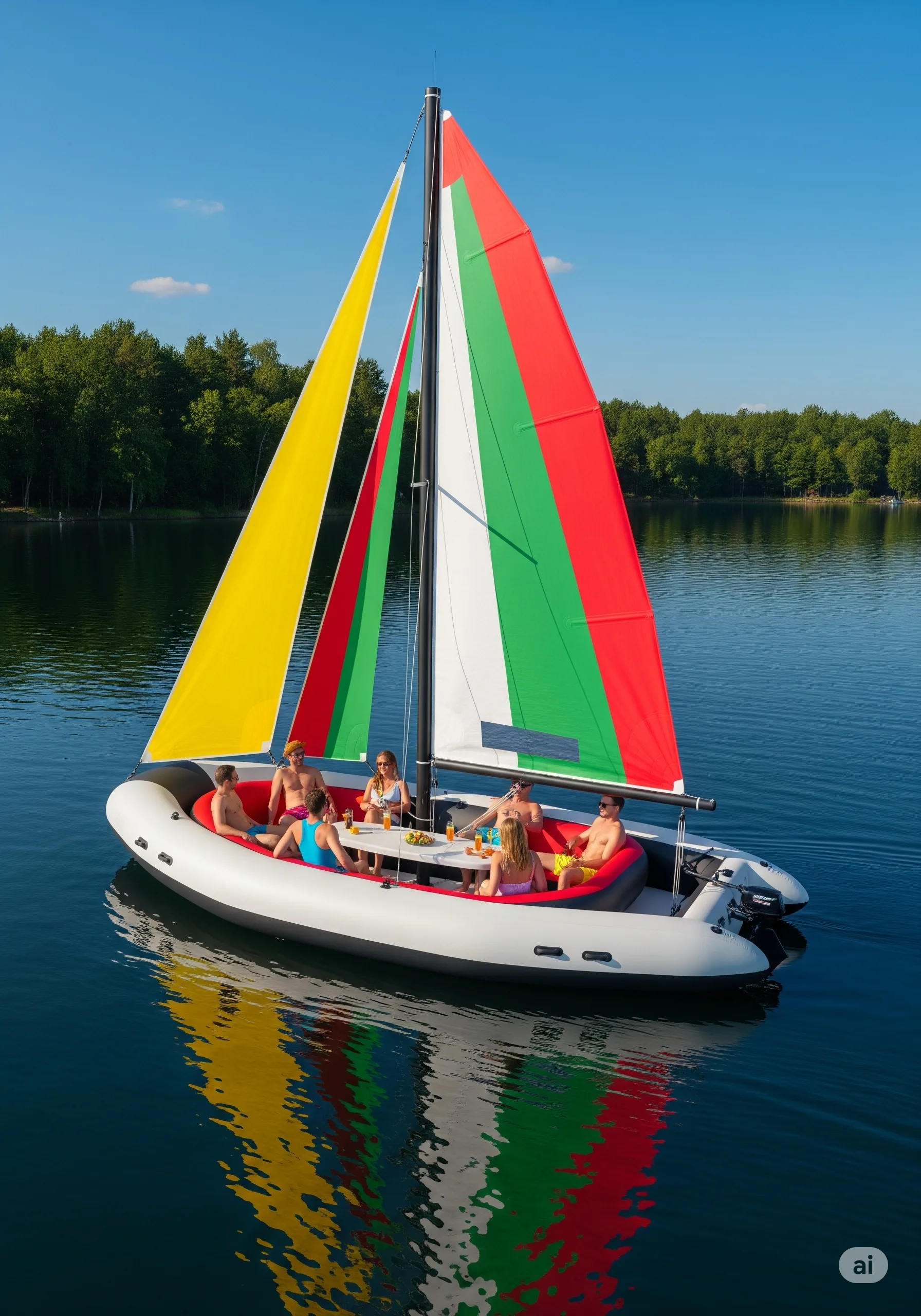 Inflatable Sail Boat Lake Floats