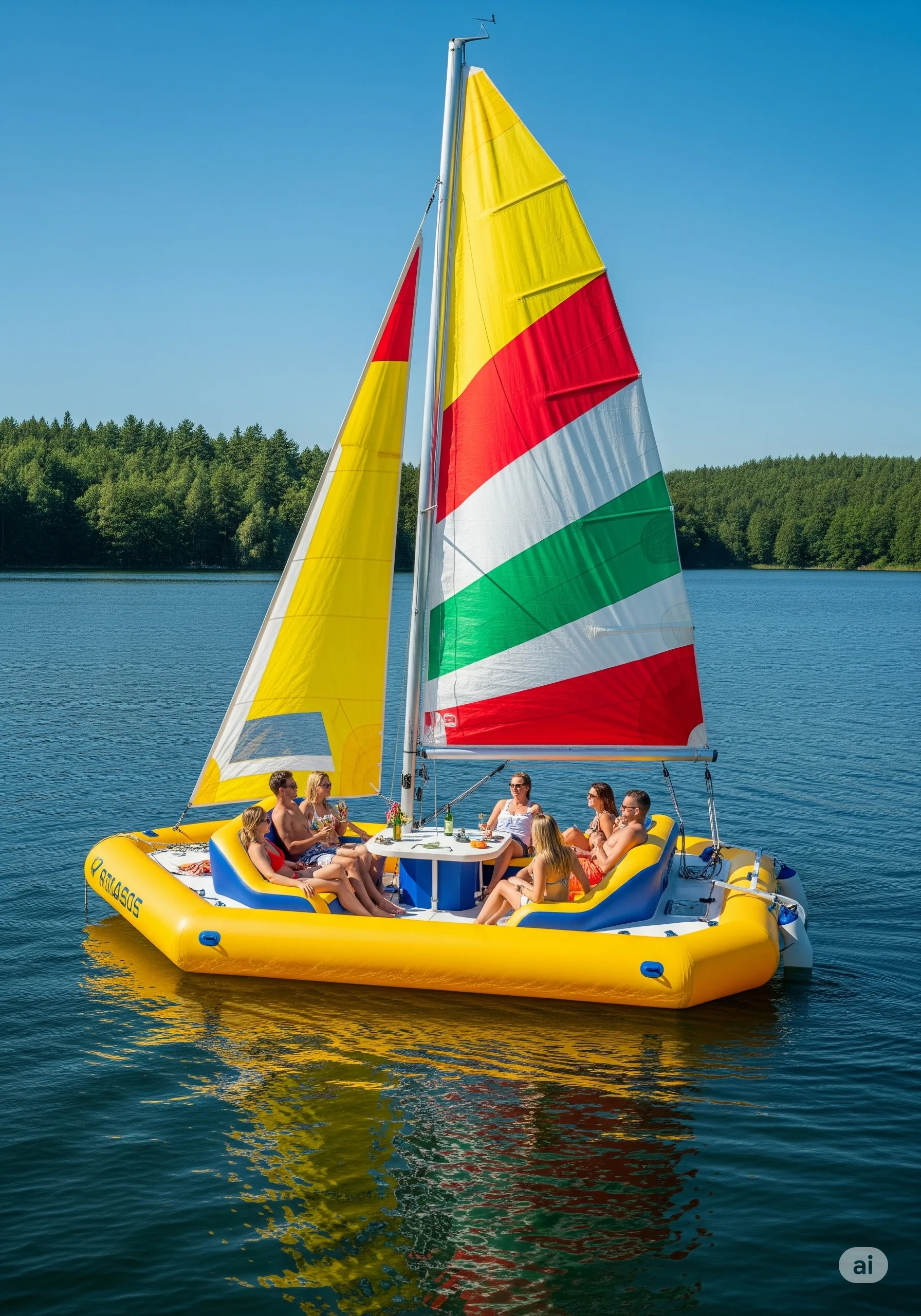 Inflatable Sail Boat Lake Floats