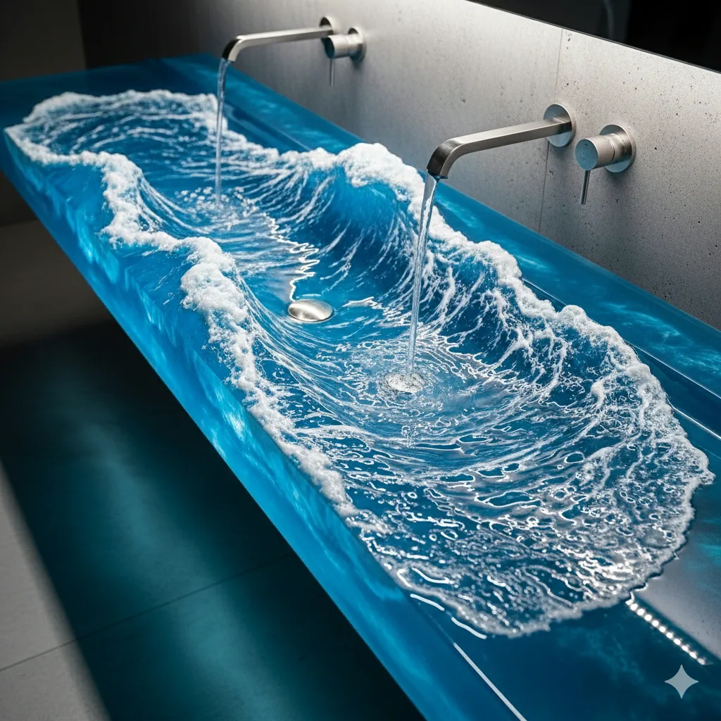 Epoxy Ocean Wave Sinks