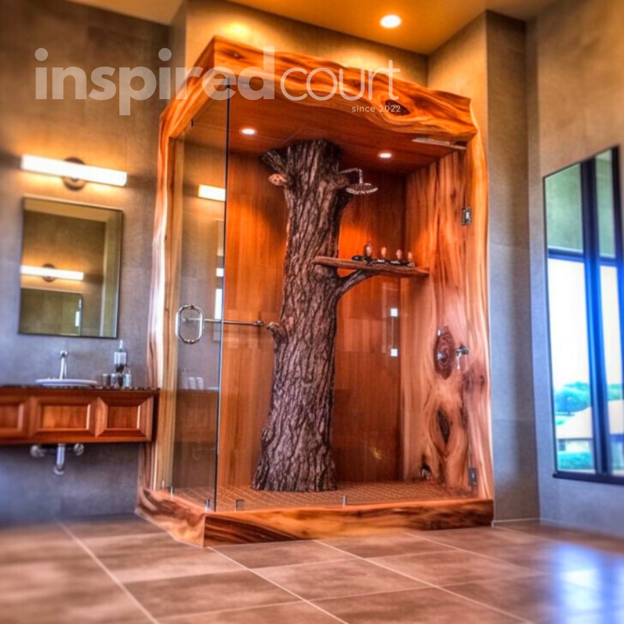 Live Edge Wooden Showers: Nature's Art in Your Bathroom
