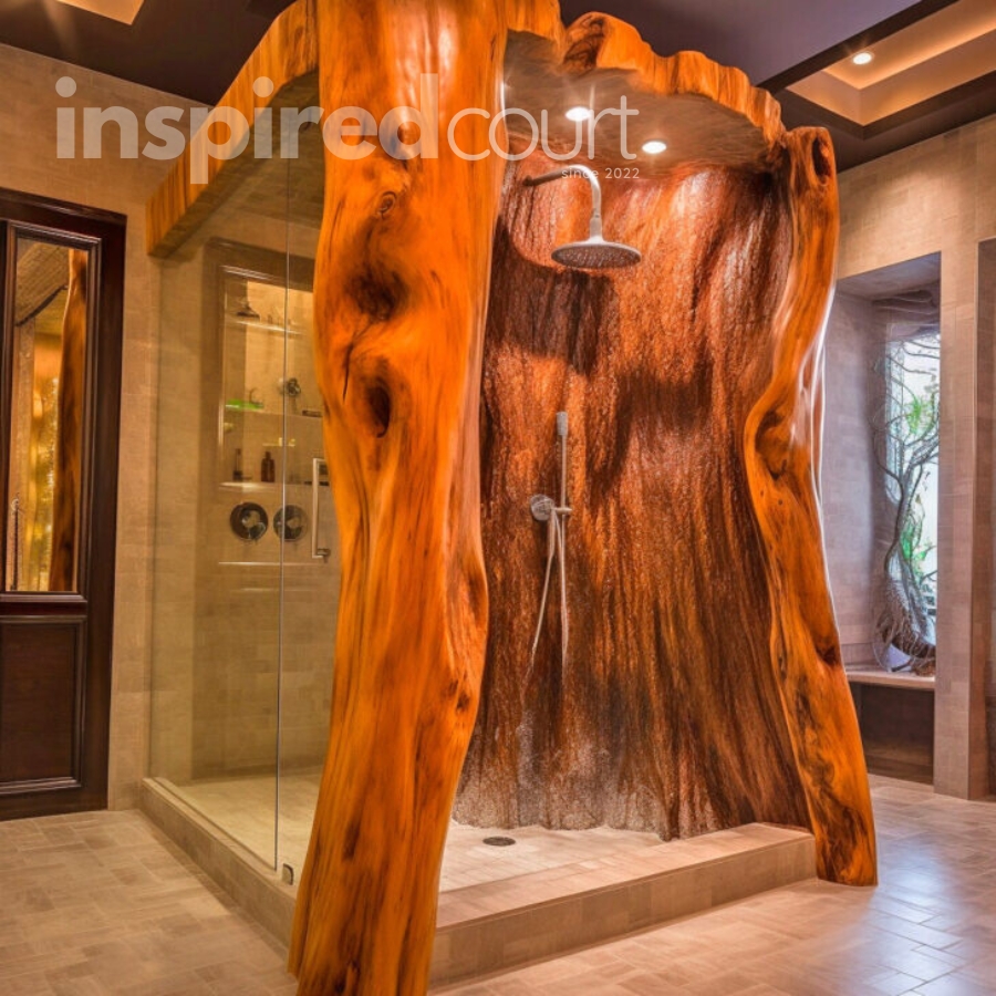 Live Edge Wooden Showers: Nature's Art in Your Bathroom