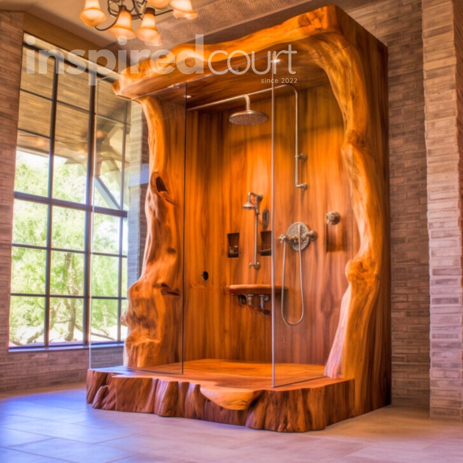 Live Edge Wooden Showers: Nature's Art in Your Bathroom