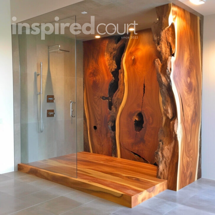 Live Edge Wooden Showers: Nature's Art in Your Bathroom