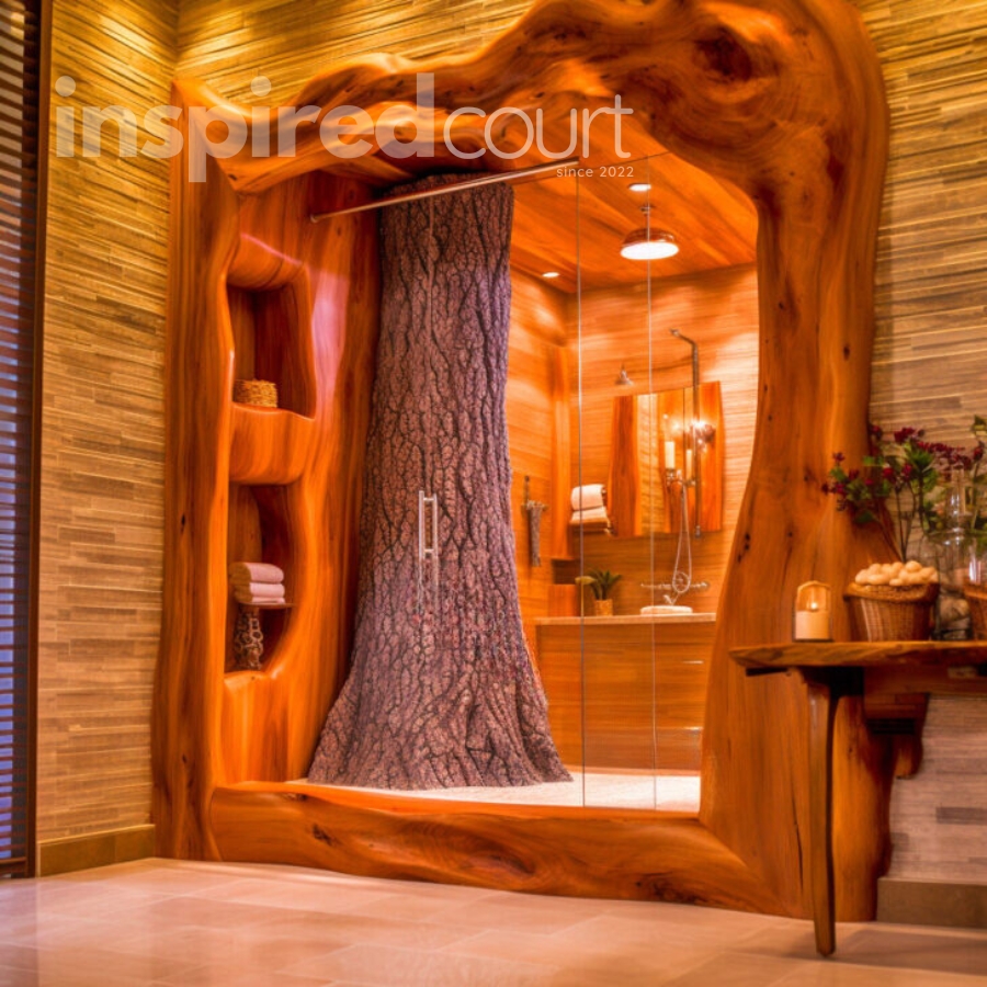 Live Edge Wooden Showers: Nature's Art in Your Bathroom