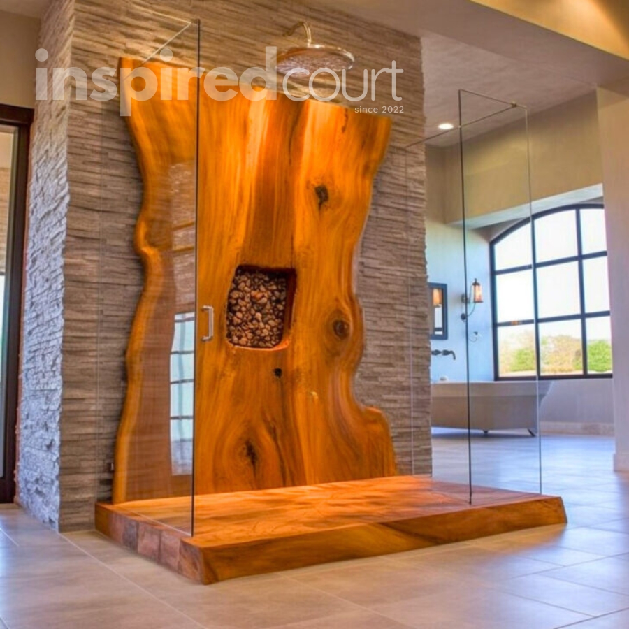 Live Edge Wooden Showers: Nature's Art in Your Bathroom
