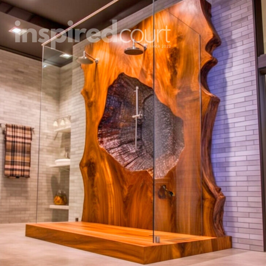 Live Edge Wooden Showers: Nature's Art in Your Bathroom