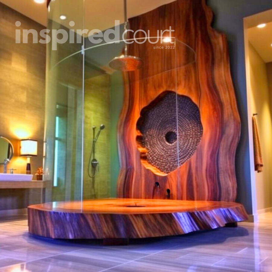 Live Edge Wooden Showers: Nature's Art in Your Bathroom