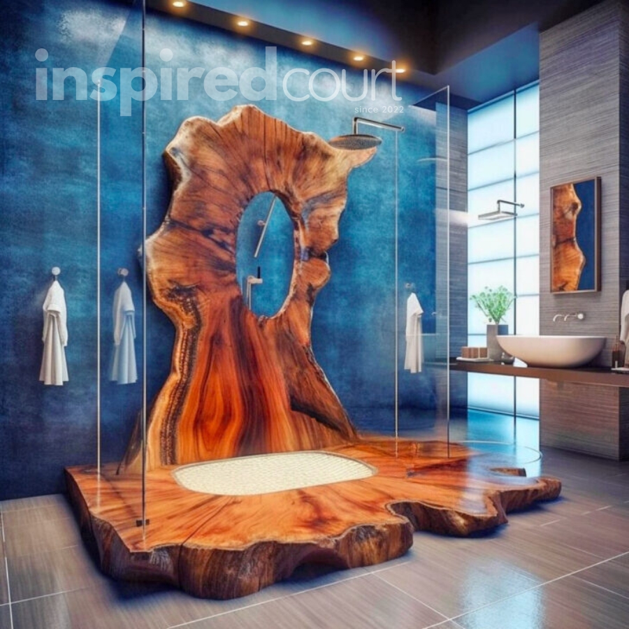 Live Edge Wooden Showers: Nature's Art in Your Bathroom