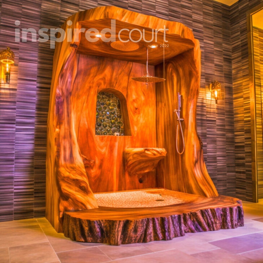 Live Edge Wooden Showers: Nature's Art in Your Bathroom