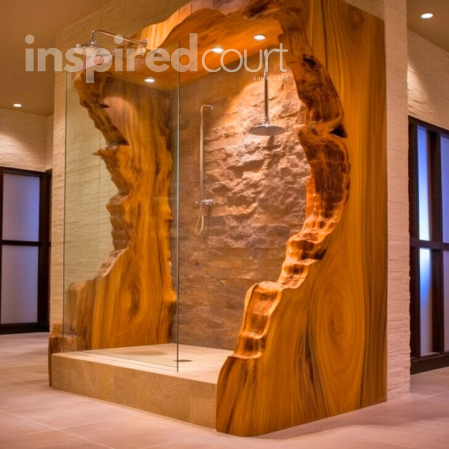 Live Edge Wooden Showers: Nature's Art in Your Bathroom