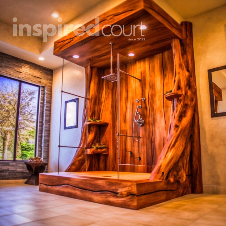 Live Edge Wooden Showers: Nature's Art in Your Bathroom