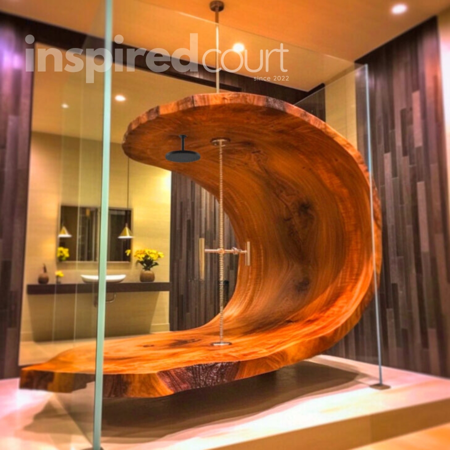 Live Edge Wooden Showers: Nature's Art in Your Bathroom