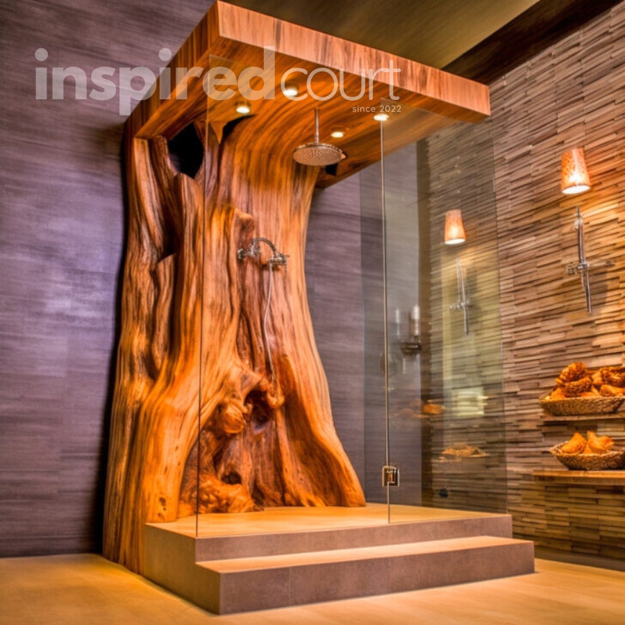 Live Edge Wooden Showers: Nature's Art in Your Bathroom