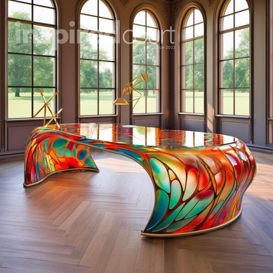Illuminate Your Workspace with These Striking Stained Glass Desks