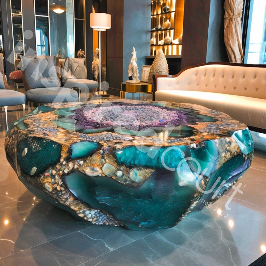 The Stunning Appeal of Giant Geode Coffee Tables: A Marvel of Heft and Beauty