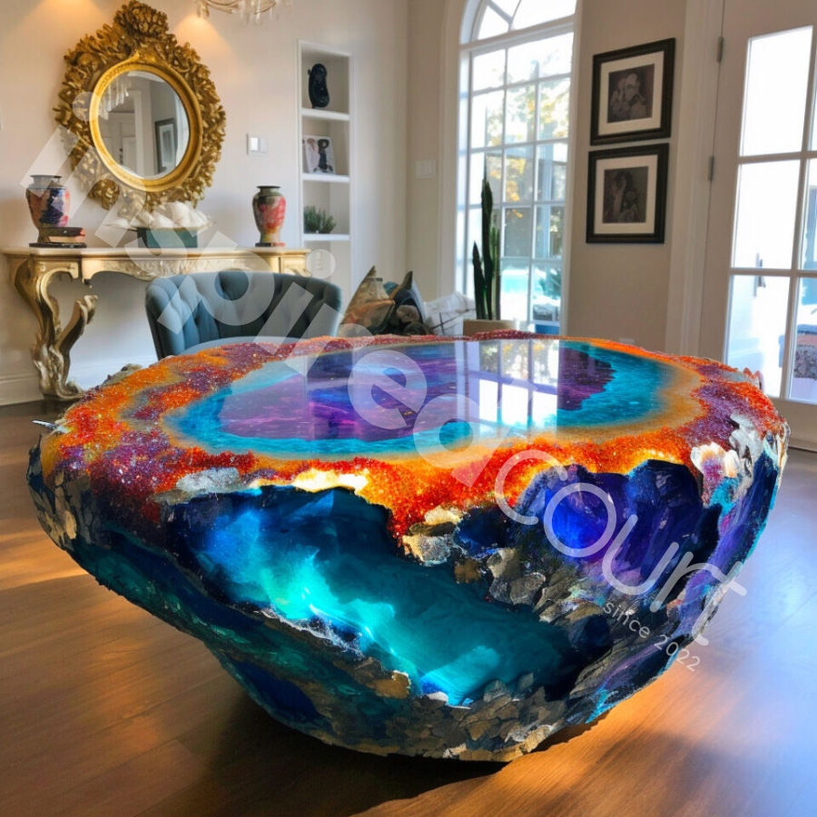 The Stunning Appeal of Giant Geode Coffee Tables: A Marvel of Heft and Beauty