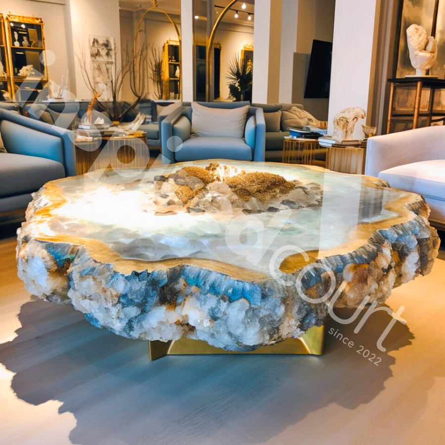 The Stunning Appeal of Giant Geode Coffee Tables: A Marvel of Heft and Beauty