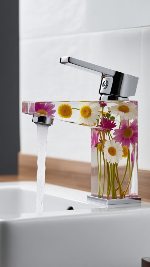 flower-inspired epoxy resin faucets