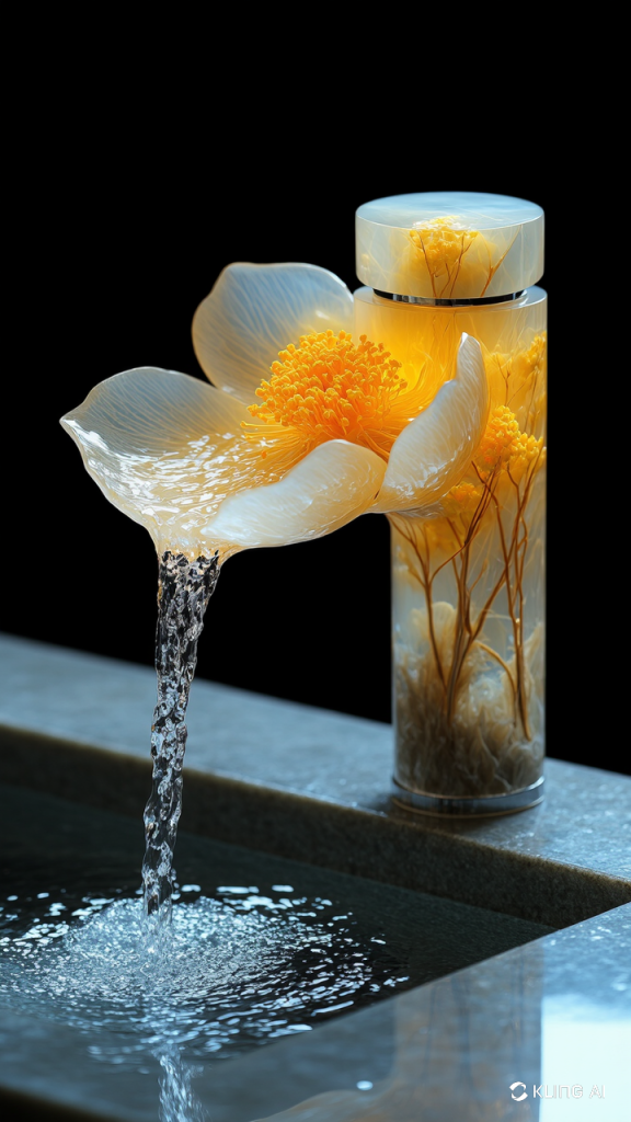 flower-inspired epoxy resin faucets