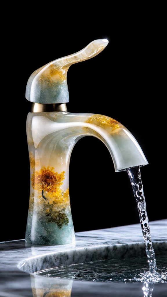 flower-inspired epoxy resin faucets