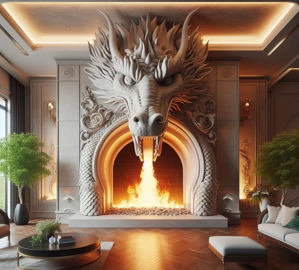Dragon Inspired Fireplaces: Unleash Mythical Warmth and Style in Your Home