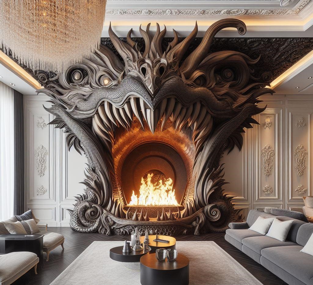 Dragon Inspired Fireplaces: Unleash Mythical Warmth and Style in Your Home