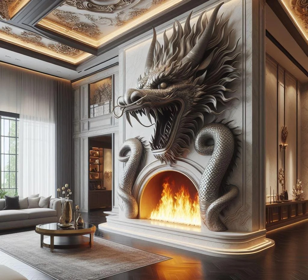 Dragon Inspired Fireplaces: Unleash Mythical Warmth and Style in Your Home