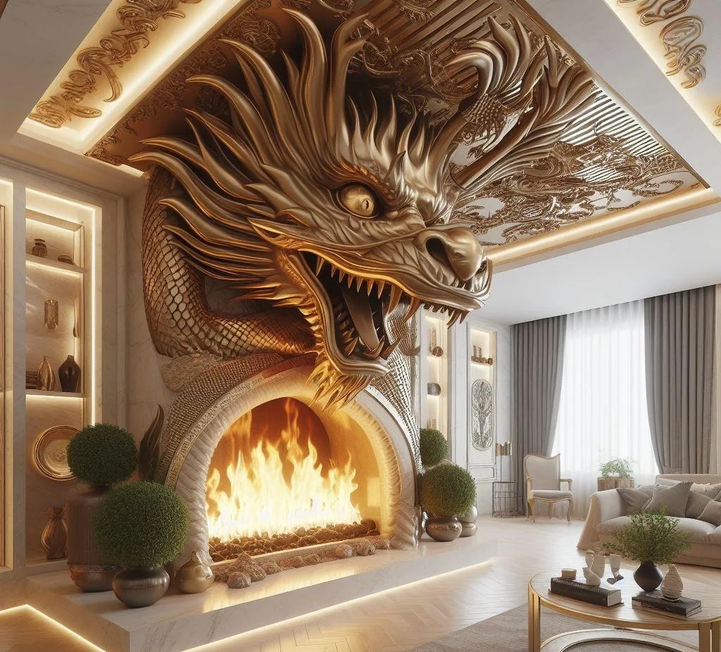 Dragon Inspired Fireplaces: Unleash Mythical Warmth and Style in Your Home