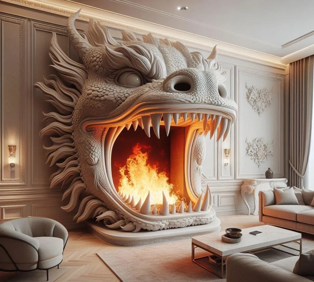 Dragon Inspired Fireplaces: Unleash Mythical Warmth and Style in Your Home