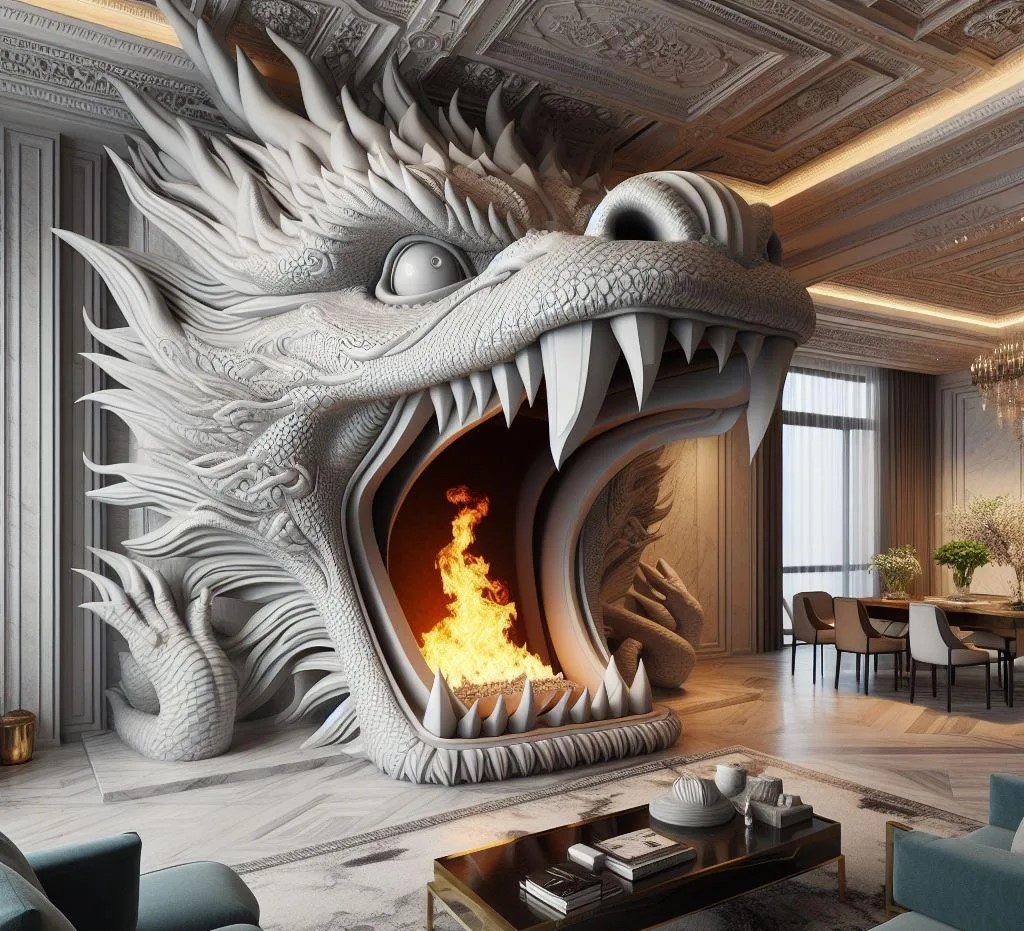 Dragon Inspired Fireplaces: Unleash Mythical Warmth and Style in Your Home