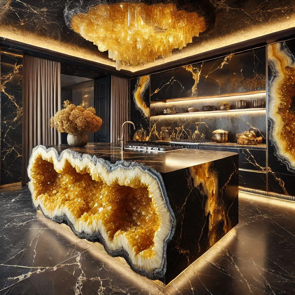 Luxury Mineral Crystal Kitchen Islands: A Fusion of Nature and Elegance