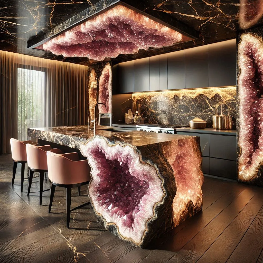 Luxury Mineral Crystal Kitchen Islands: A Fusion of Nature and Elegance