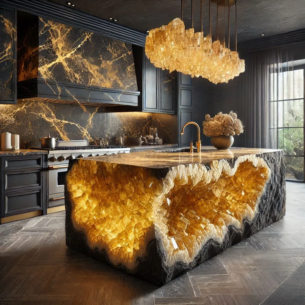 Luxury Mineral Crystal Kitchen Islands: A Fusion of Nature and Elegance