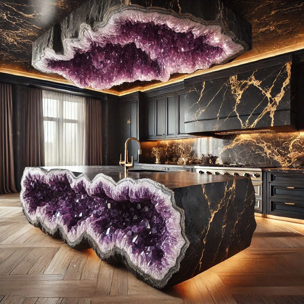 Luxury Mineral Crystal Kitchen Islands: A Fusion of Nature and Elegance