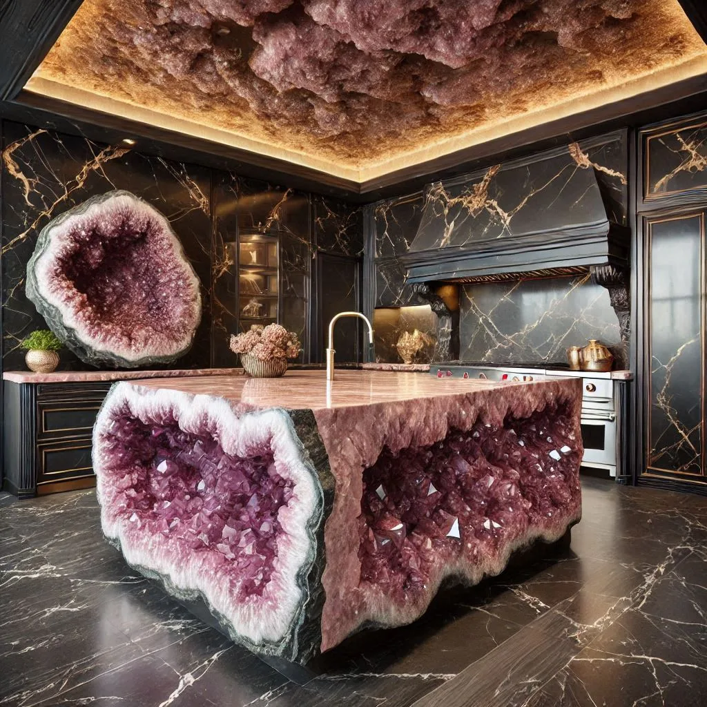 Luxury Mineral Crystal Kitchen Islands: A Fusion of Nature and Elegance