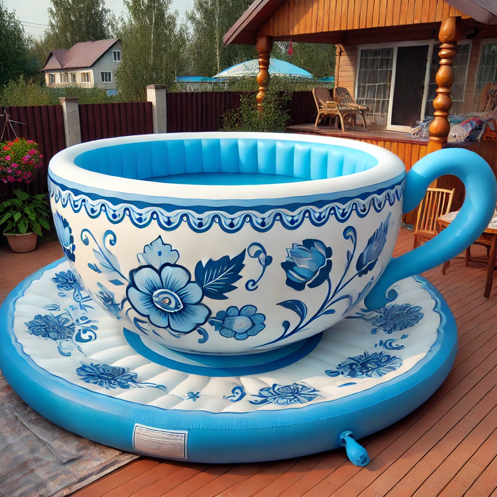 Inflatable Teacup Pool: Sip into Summer Fun with a Whimsical Twist