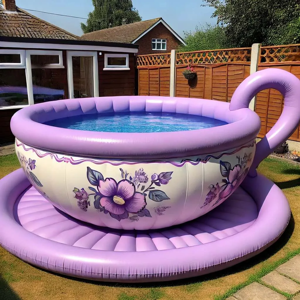 Inflatable Teacup Pool: Sip into Summer Fun with a Whimsical Twist