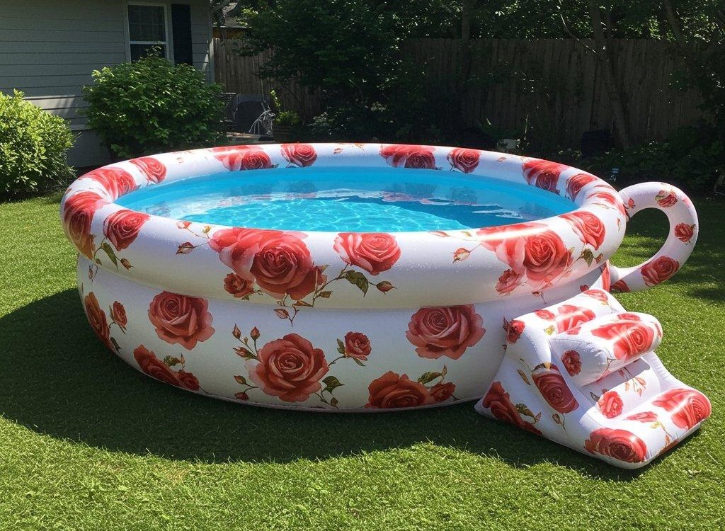Inflatable Teacup Pool: Sip into Summer Fun with a Whimsical Twist