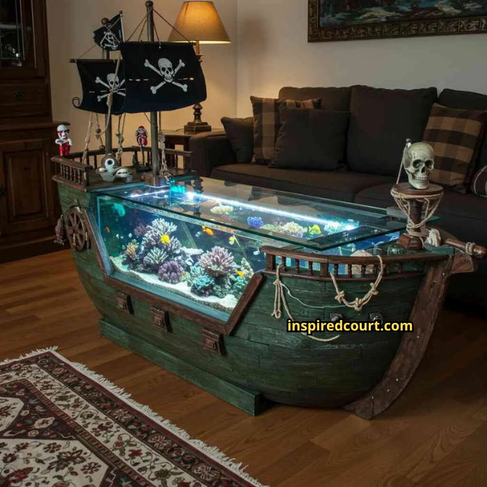 Pirate Ship Aquarium Coffee Tables: Nautical Adventure for Your Home