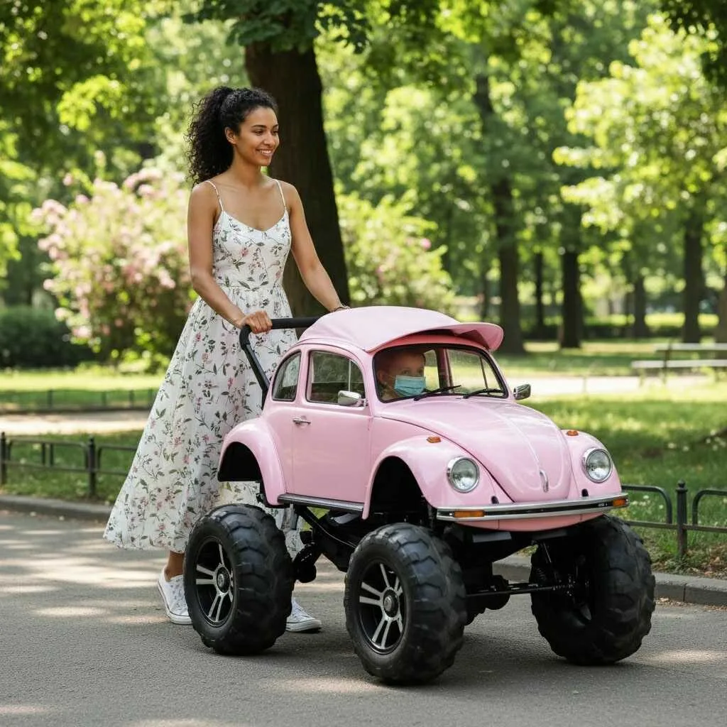 VW Beetle stroller wheel detail